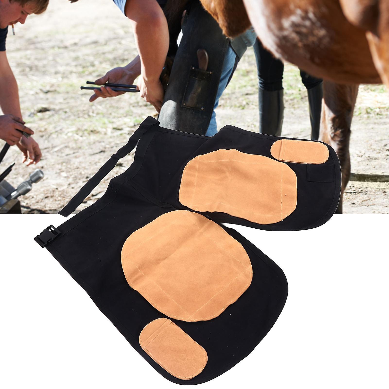 Canvas And Cow Leather Horse Farrier Apron With Pocket For Stable And Farm Use