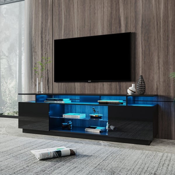 Modern TV Stand for 80 Inch TV Stands， Media Console Center