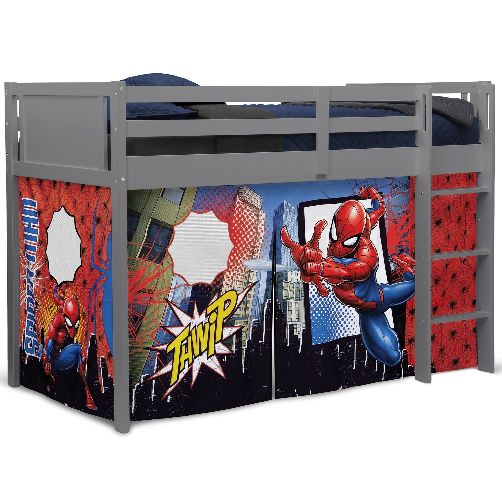 Spider-Man Loft Bed Tent by Delta Children - Curtain Set for Low Twin Loft Bed (Bed Sold Separately)