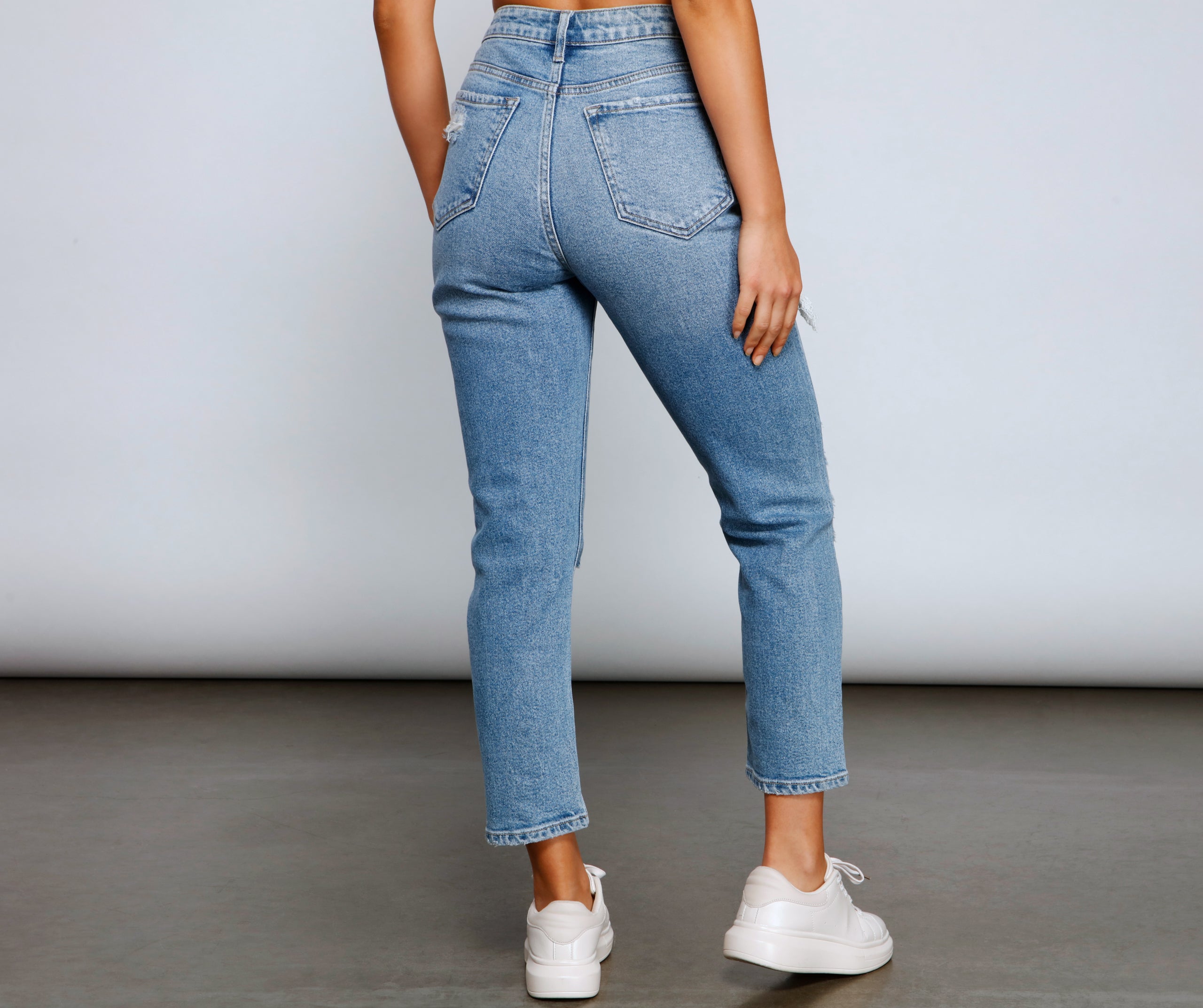 Chic Destruction High Rise Boyfriend Jeans