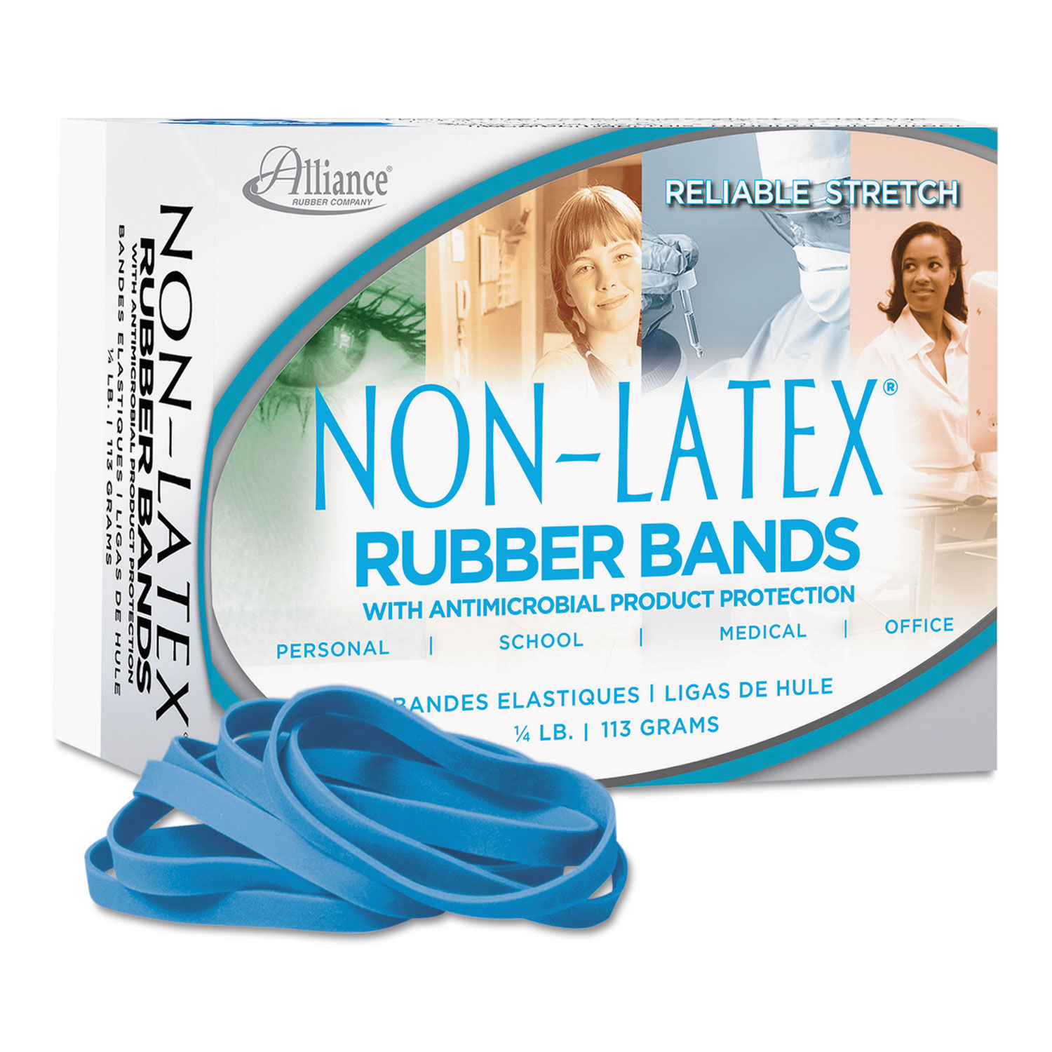 Antimicrobial Non-Latex Rubber Bands by Allianceandreg; ALL42649
