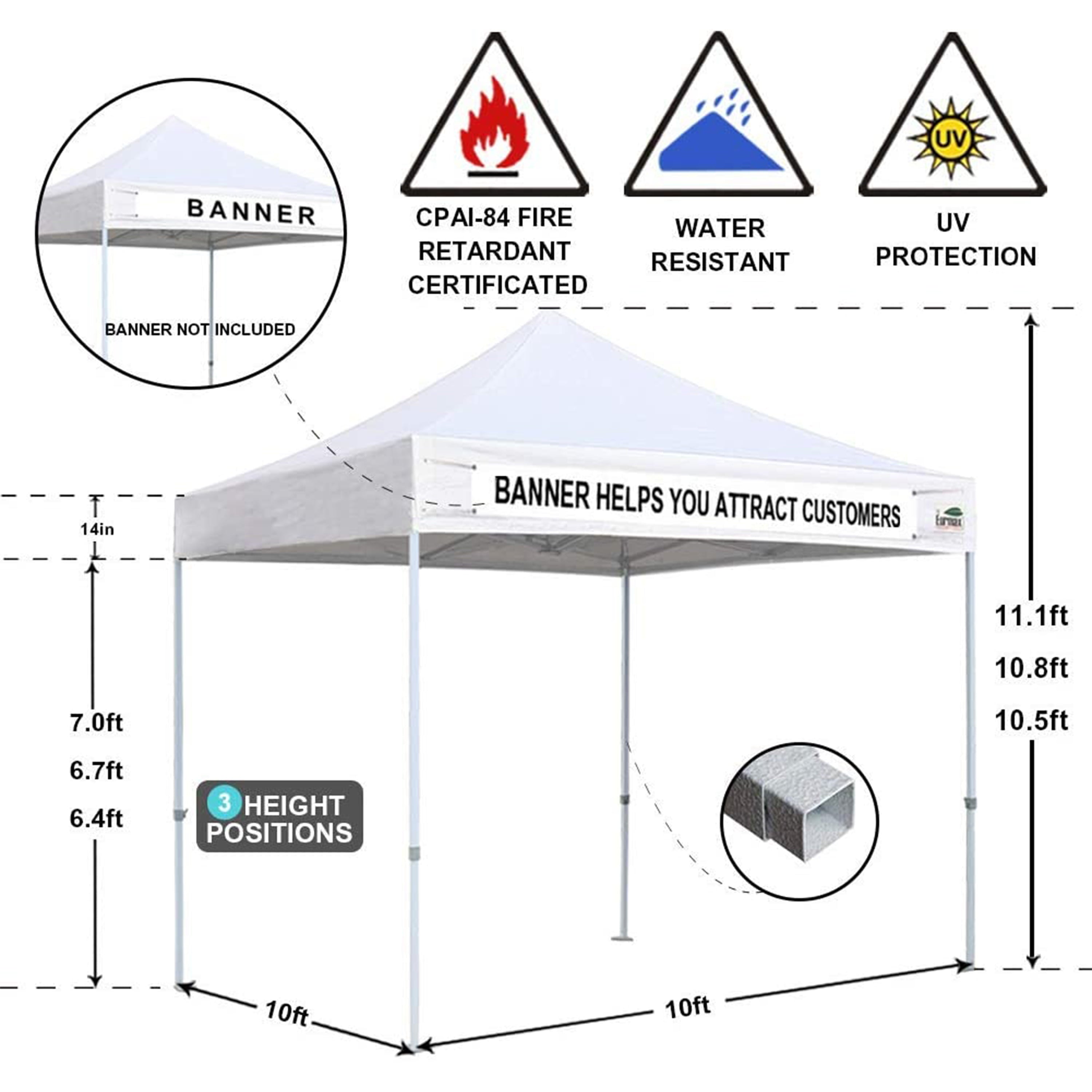 Eurmax Canopy 10' x 10' Burgundy Pop-up Canopy and 56lbs Instant Outdoor Canopy