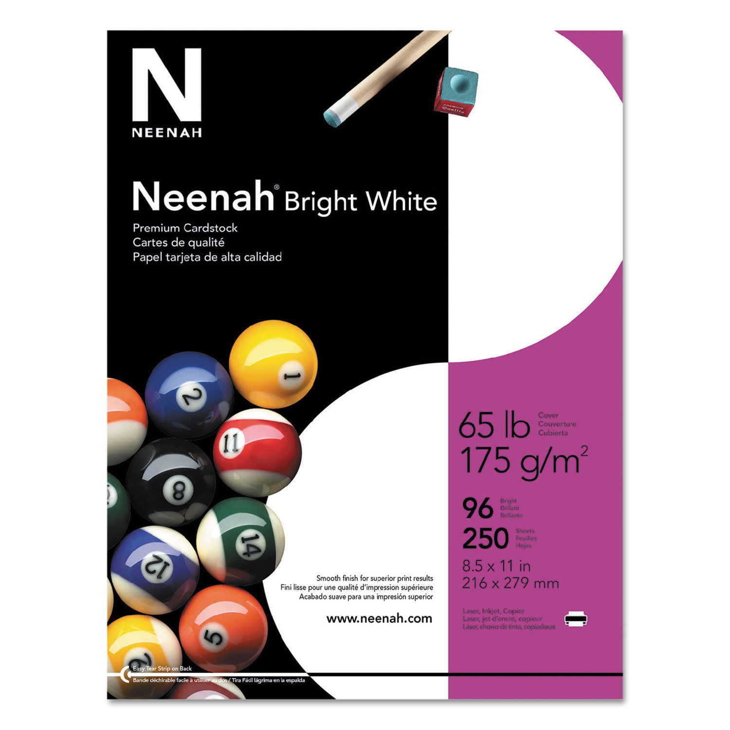 Bright White Card Stock by Neenahandreg; Bright White WAU91904
