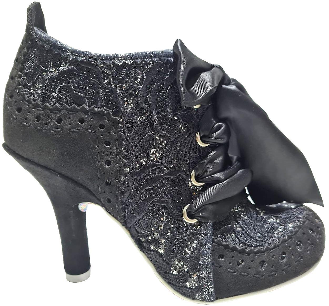 Irregular Choice Abigail's Third Party Black Lace Womens Ankle Boots