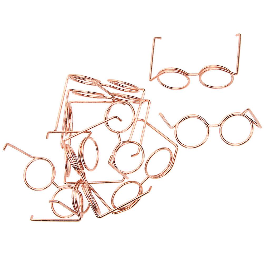 10pcs Metal Doll Glasses Doll Eyeglasses Mini Glasses Dolls Dress Up Glasses Props