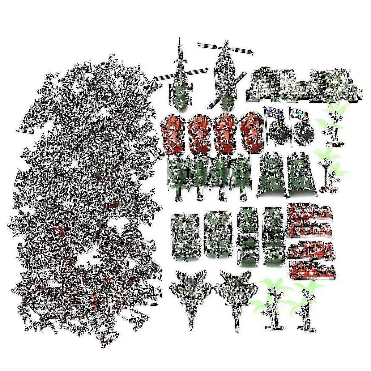 270pcs Military Model Playset Toy Soldiers Army Men Figures Accessories Toy