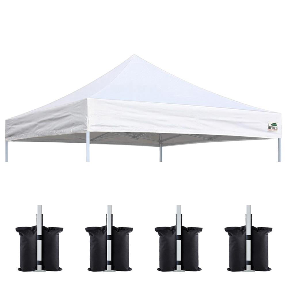 Eurmax Replacement Canopy Tent Top Cover for 10x10 Pop Up Canopy ,Instant Ez Canopy Top Cover ONLY,(White)