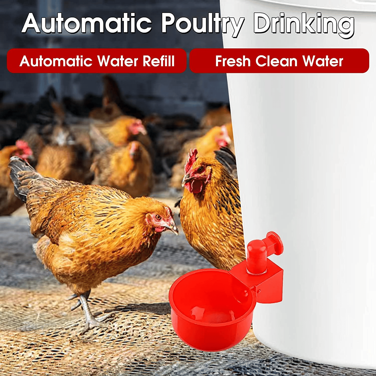 (⚡Flash Sale Today - 49% OFF) 6PCS/SET Automatic Poultry Drinking Bowl - Buy 2 Get 1 Free