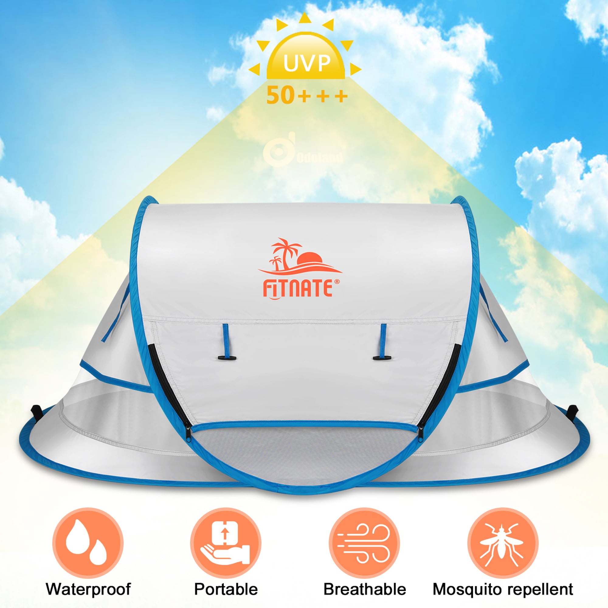 FINATE Baby Beach Tent UPF 50+UV Protection， Waterproof， Breathable and Portable， Pop Up Travel Tent Baby Mosquito Net for Beach， Garden， Camping， Hiking