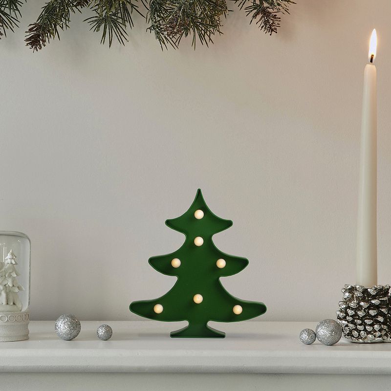 Northlight Green Christmas Tree Marquee Wall Sign Table Decor