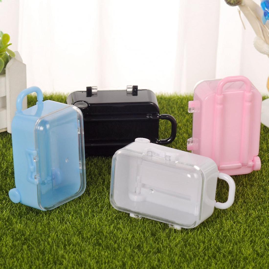 White Mini Roller Travel Suitcase Candy Box Personality Creative Wedding Candy Box Luggage Trolley