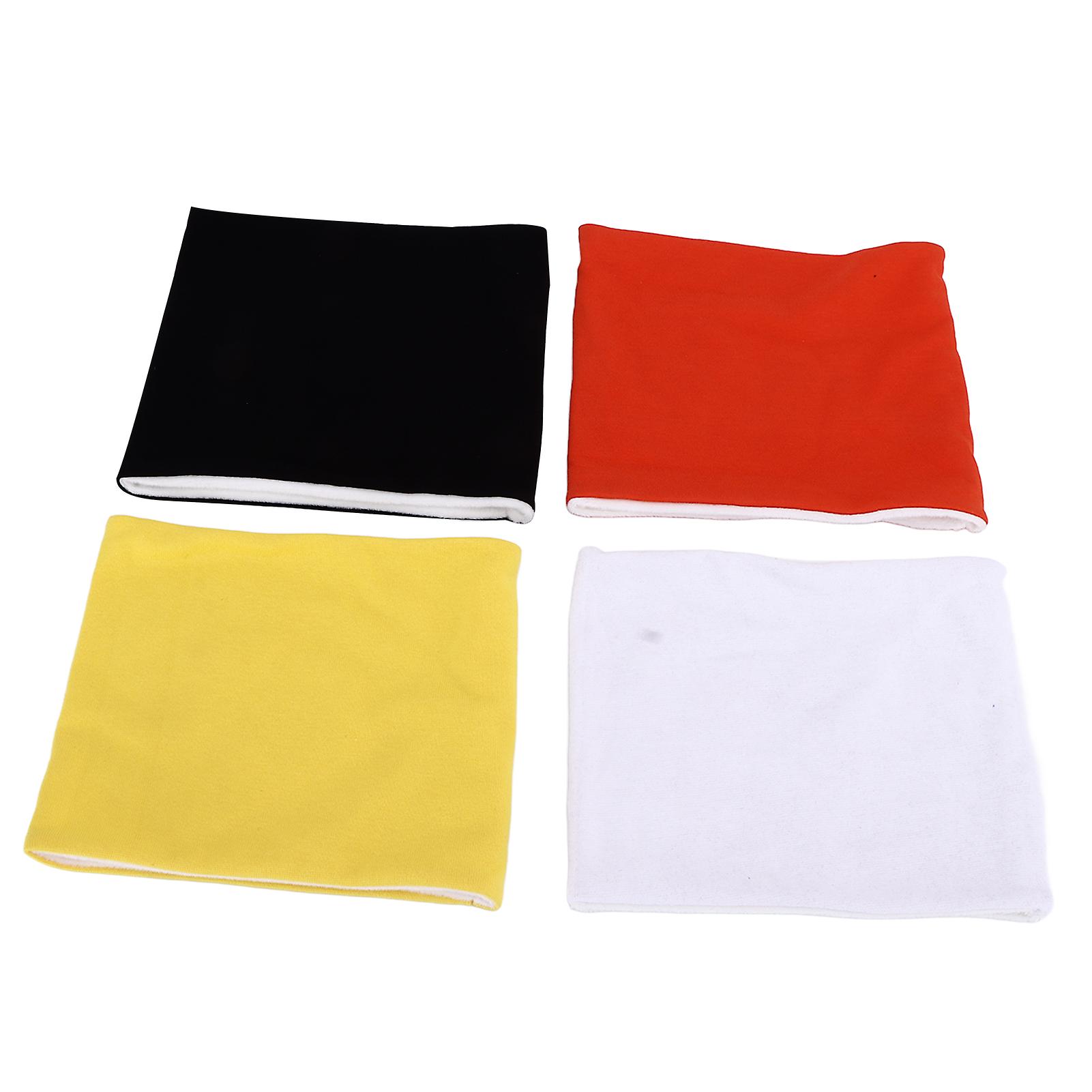 4pcs Winter Neck Gaiter Orange White Yellow Black Colors Fleece Cotton Neck Scarves For Children School Sports Skiing