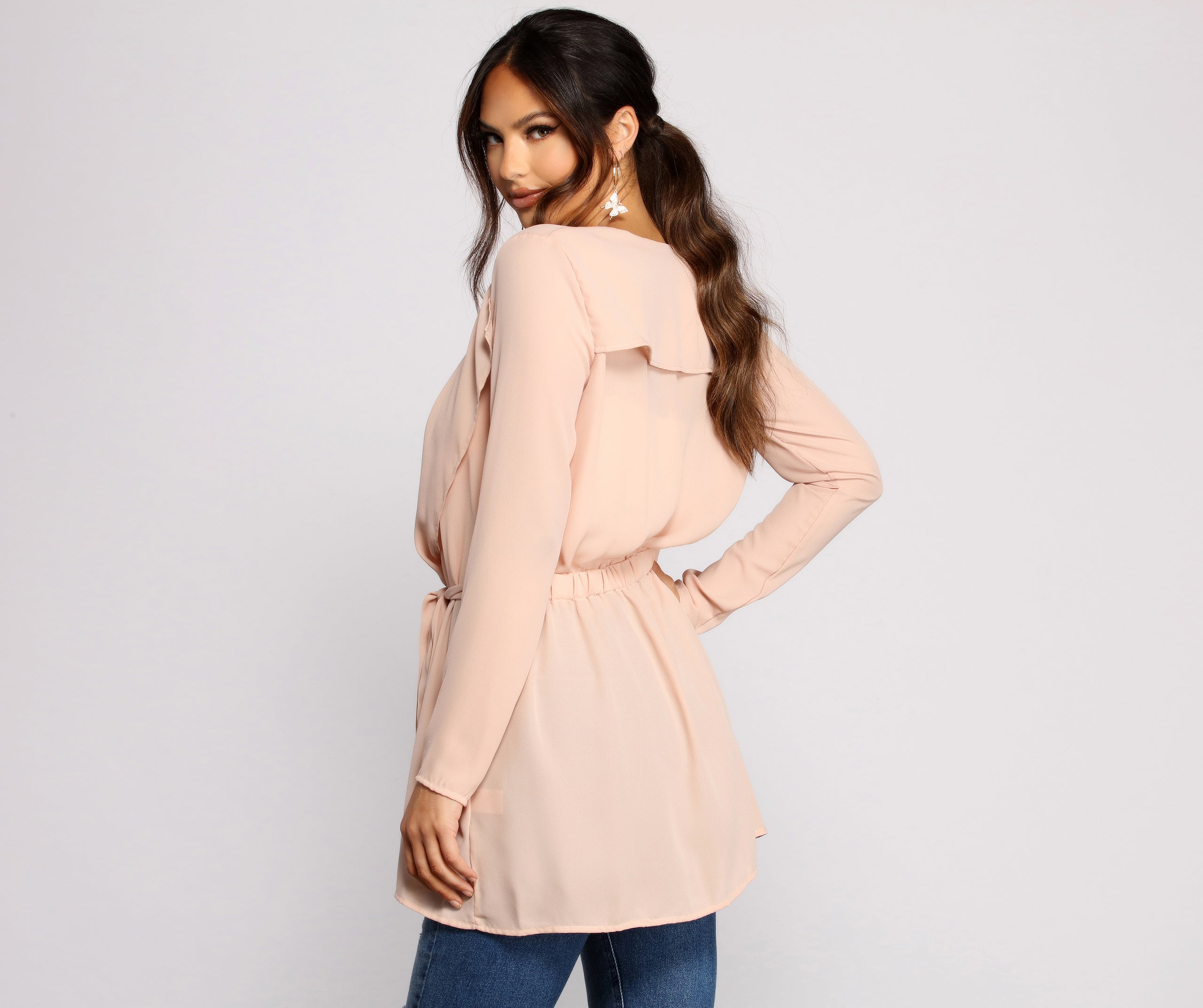 A Classic Vibe Belted Trench