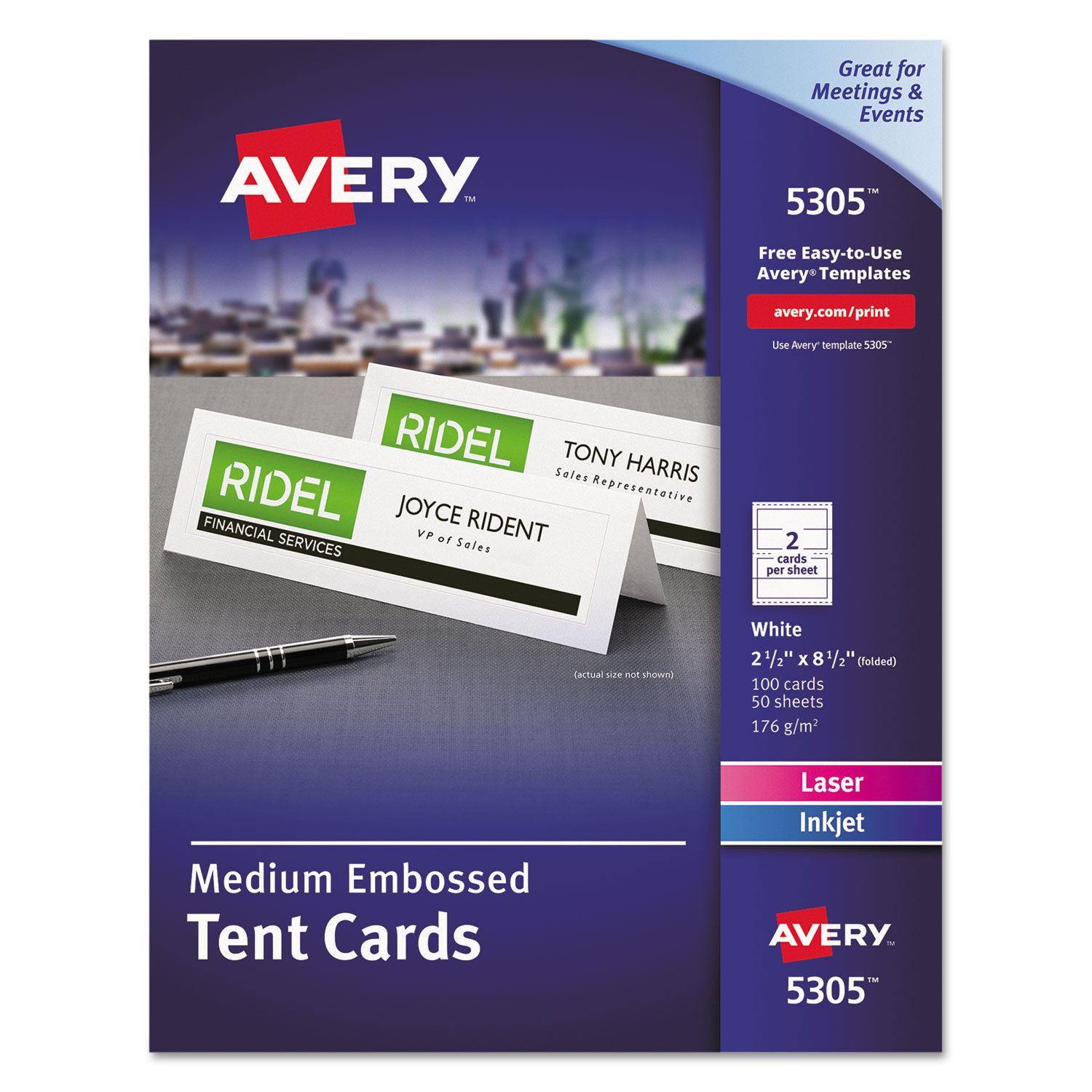 Medium Embossed Tent Cards by Averyandreg; AVE5305