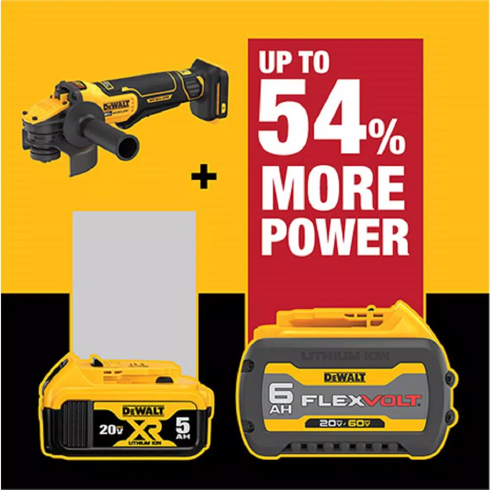 DEWALT 20-Volt MAX Cordless Brushless 4-1/2 to 5 in. Paddle Switch Angle Grinder with FLEXVOLT ADVANTAGE (Tool Only) and#8211; XDC Depot