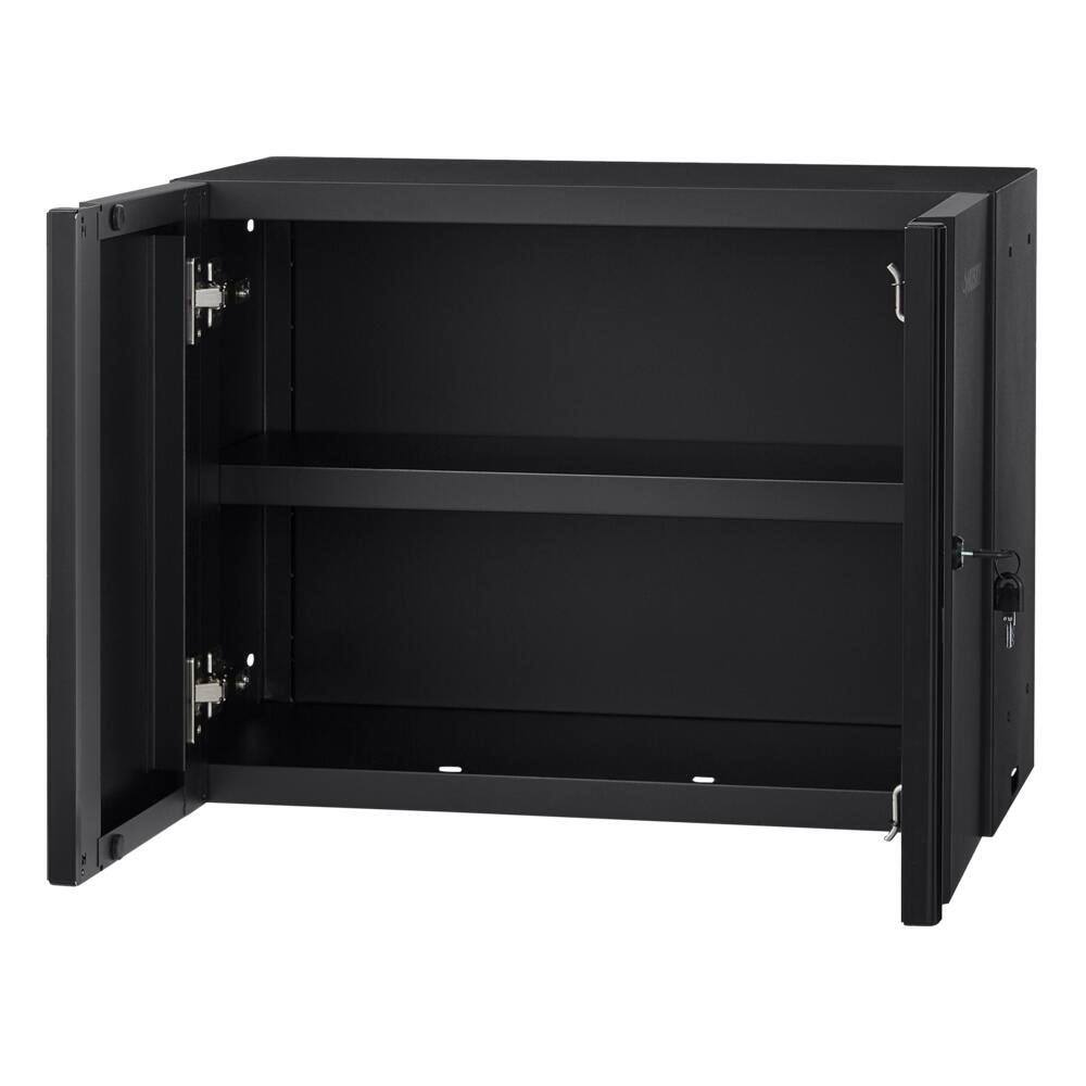 Husky H24WCAB Regular Duty Welded 24-Gauge Steel Wall Mounted Garage Cabinet in Black (24 in. W x 18 in. H x 12 in. D)