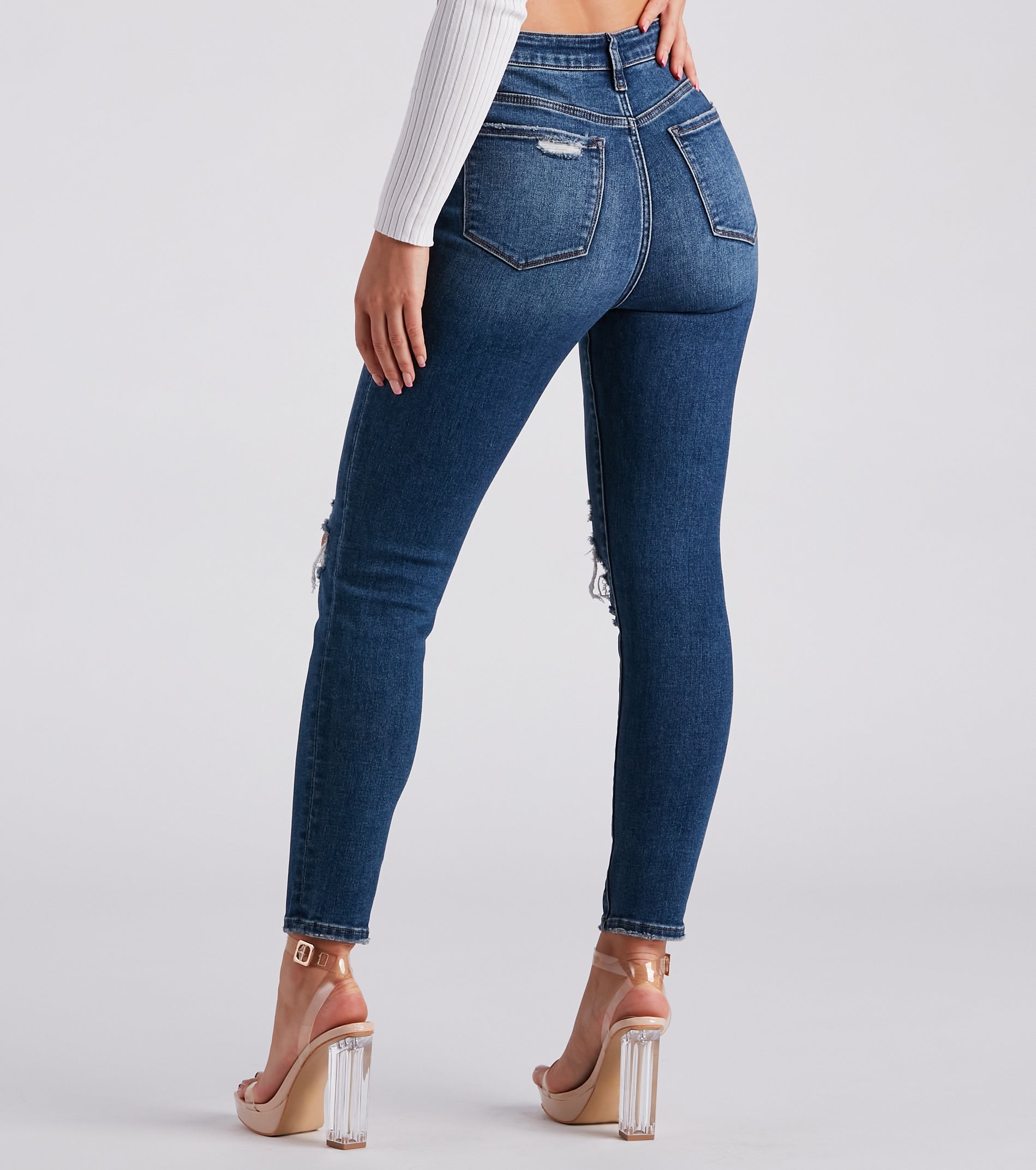 Taylor High-Rise Destructed Skinny Ankle Jeans by Windsor Denim