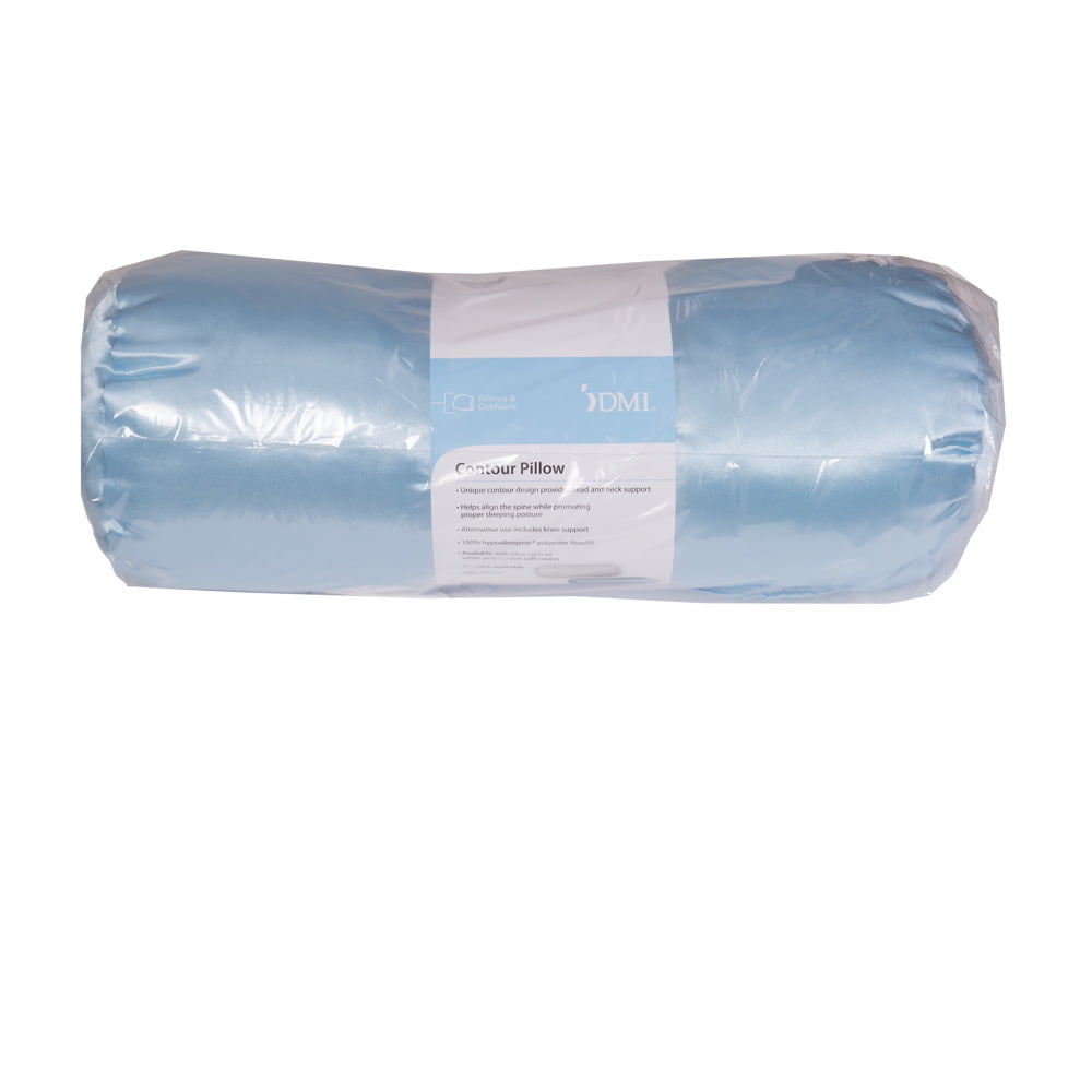DMI Blue Satin Contour Pillow, 18 inch x 7 inch