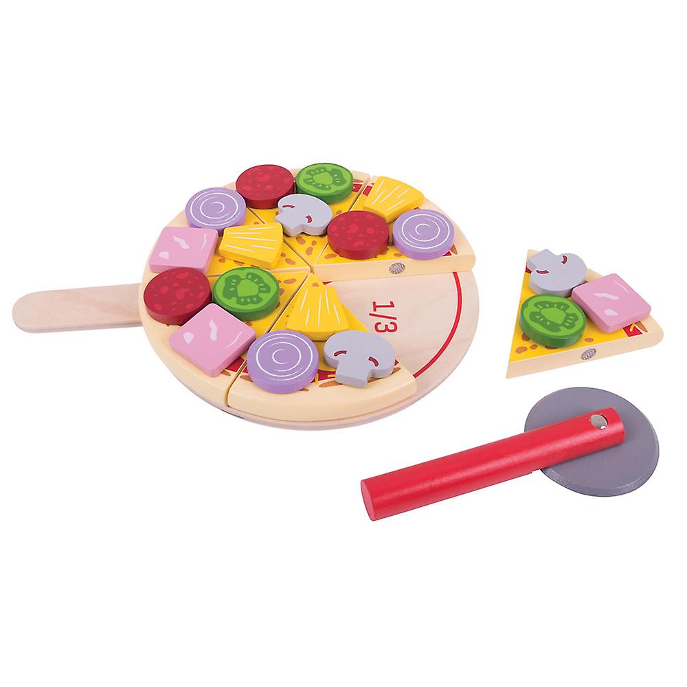 Bigjigs Toys Wooden Play Food Cutting Pizza Pretend Role Play Kitchen