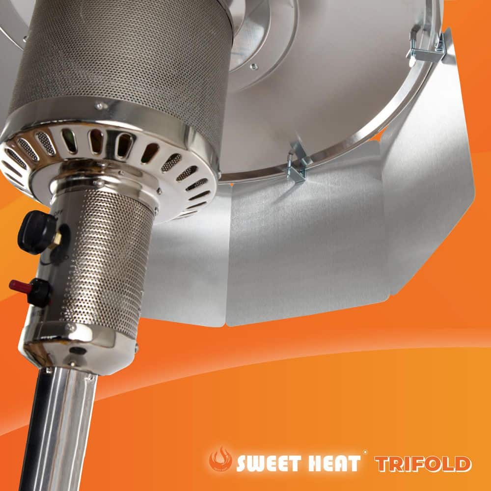 SWEET HEAT Sweet Heat Trifold Pro- Patio Heat Reflector 33 in. x 10 in. Aluminum Heat Reflector for Round Top Patio Heaters SHProTF-UsA13
