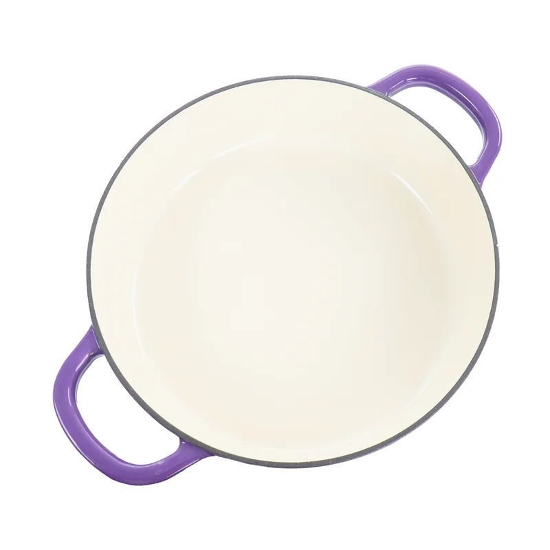 Crock-Pot 128607.02 Artisan 5 qt. Round Enameled Cast Iron Braiser Pan with Self Basting Lid in Lavender Purple