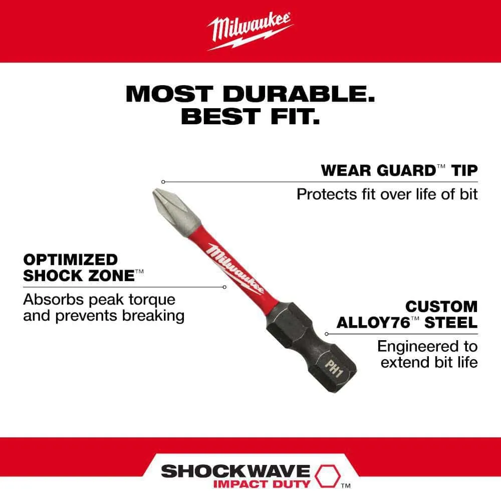 Milwaukee SHOCKWAVE Impact Duty Alloy Steel Screw Driver Bit Set (120-Piece) 48-32-4490
