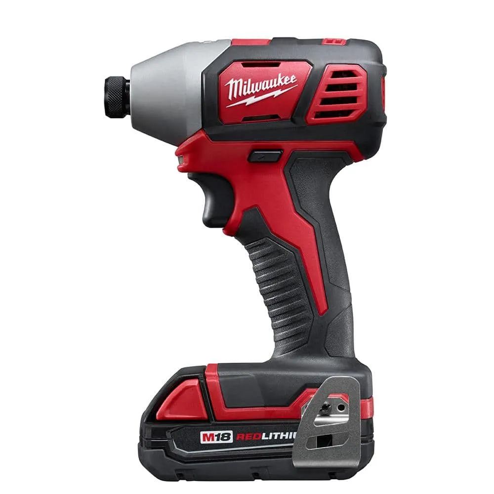 Milwaukee M18 18V Lithium-Ion Cordless Combo Tool Kit (5-Tool) with Two Batteries, Charger, Tool Bag 2695-25CXH