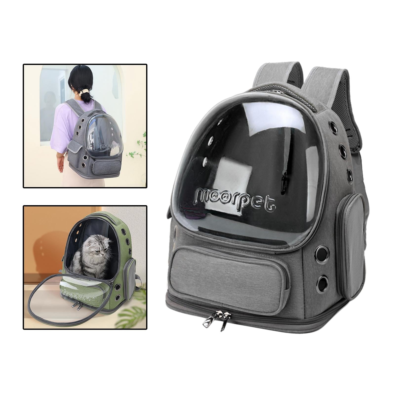 Cat Carrier Backpack Airline Cat and Small Dog Large Ventilated Portable Carrying Bag Pet Backpack for Travel Outdoor Hiking Use Grey