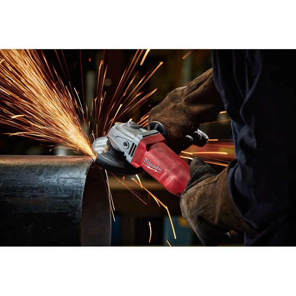 Milwaukee 7 Amp Corded 4-1/2 in. Small Angle Grinder with Sliding Lock-On Switch 6130-33