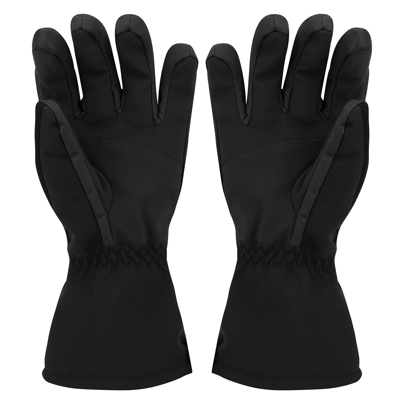 1pair Winter Outdoor Sport Skiing Brushed Lining Waterproof Keep Warm Antislip Glovesxl Black