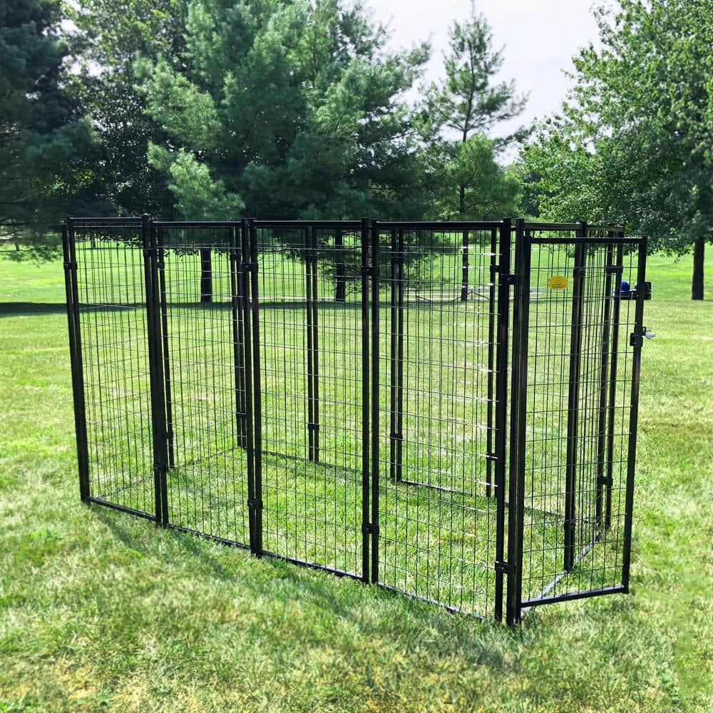 KennelMaster 4 ft. x 8 ft. x 6 ft. Welded Wire Dog Fence Kennel Kit DK648WC