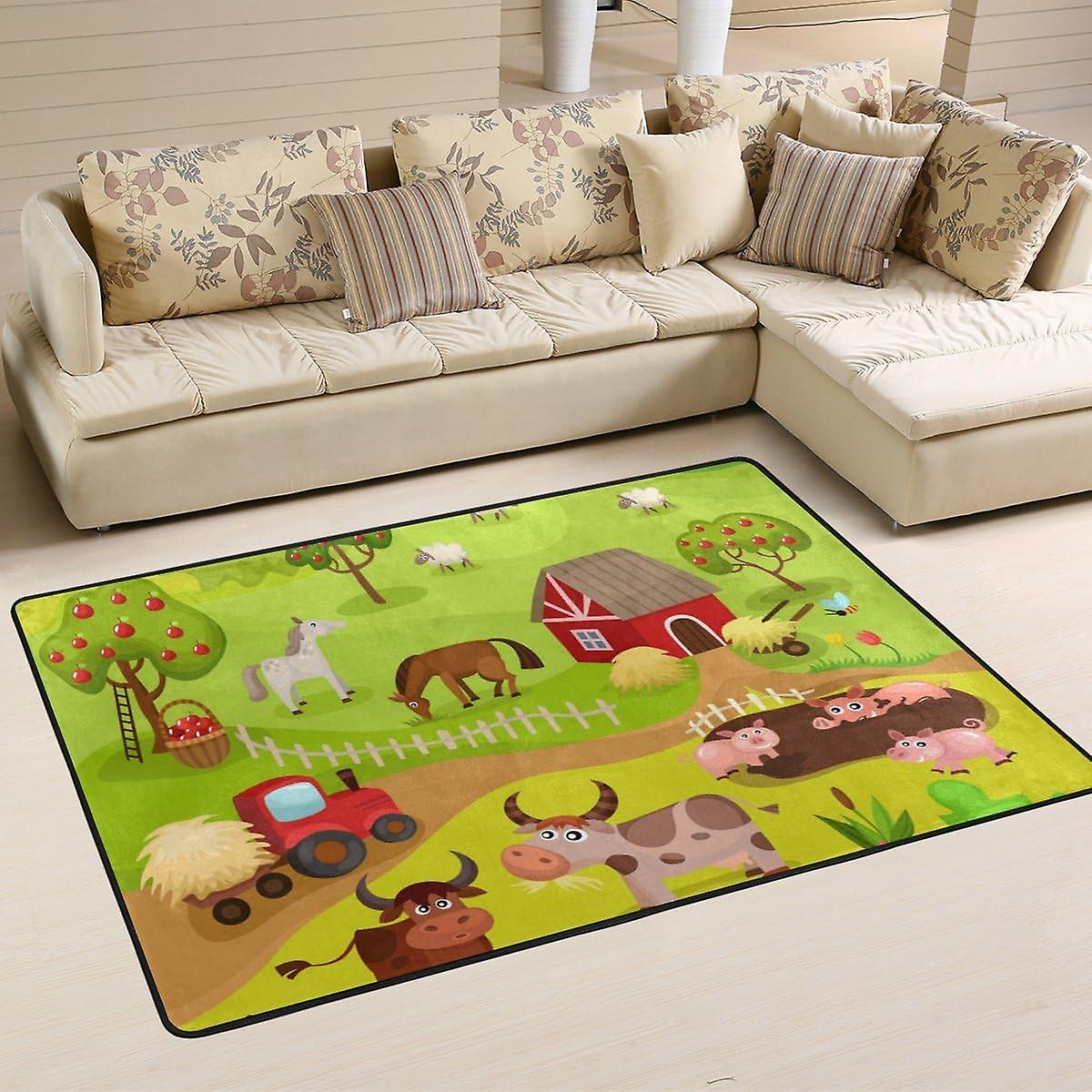 Colourlife Animals In Farm Lightweight Carpet Mats Area Soft Rugs Floor Mat Doormat Decoration For Rooms Entrance 36 X 24 Inches