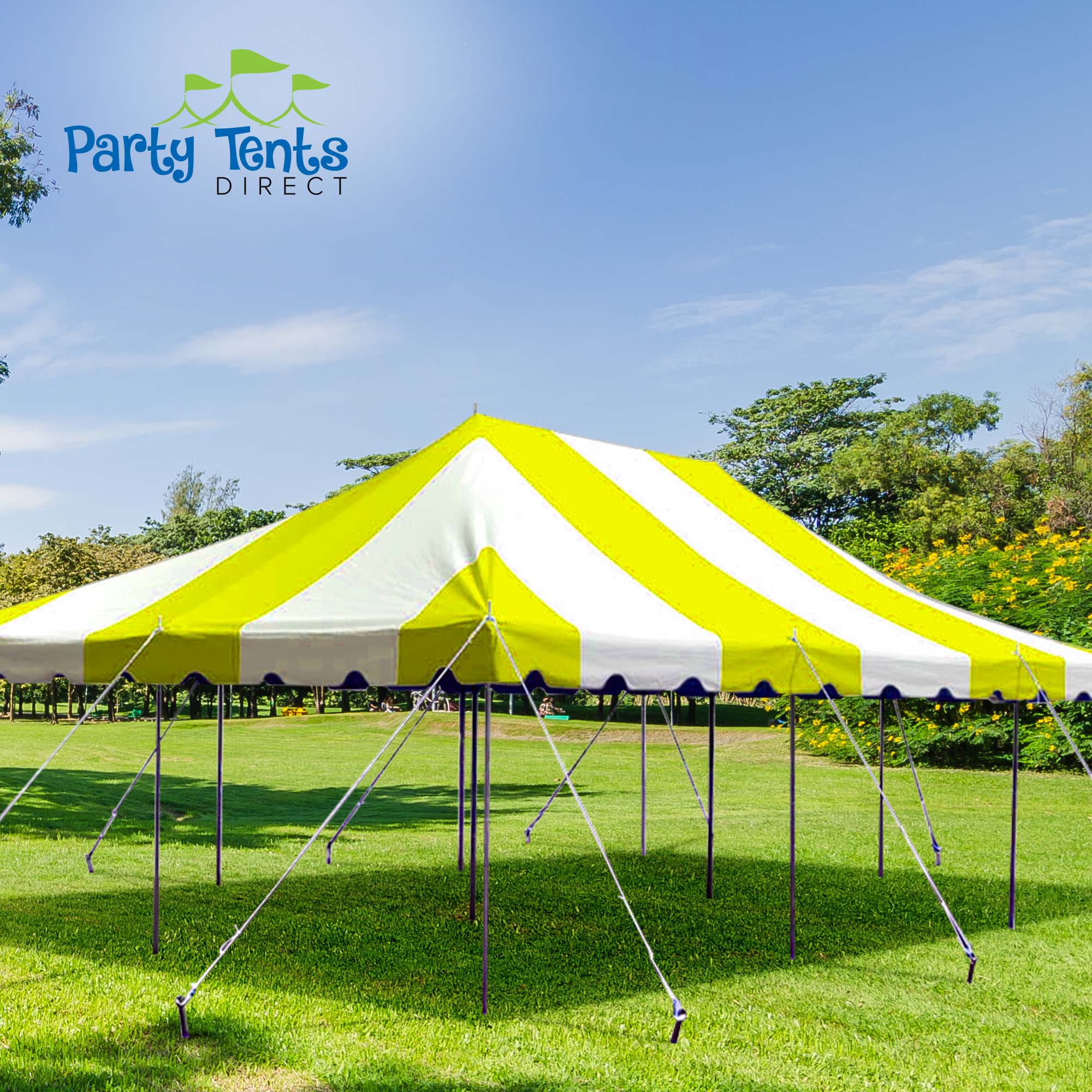 Party Tents Direct Weekender Outdoor Canopy Pole Tent, Yellow, 20 ft x 30 ft