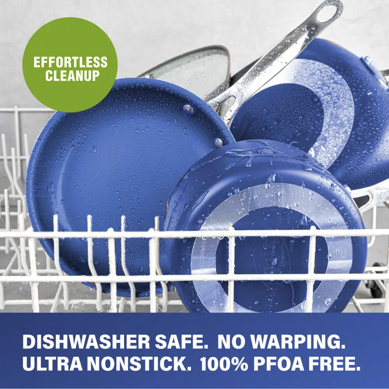 Granitestone Classic Blue 20-Piece Aluminum Ultra-Durable Non-Stick Diamond Infused Cookware and Bakeware Set💝 Last Day For Clearance