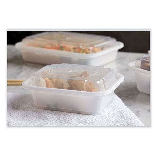 Pactiv Newspring VERSAtainer Microwavable Containers | Rectangular， 12 oz， 4.5 x 5.5 x 2.12， White
