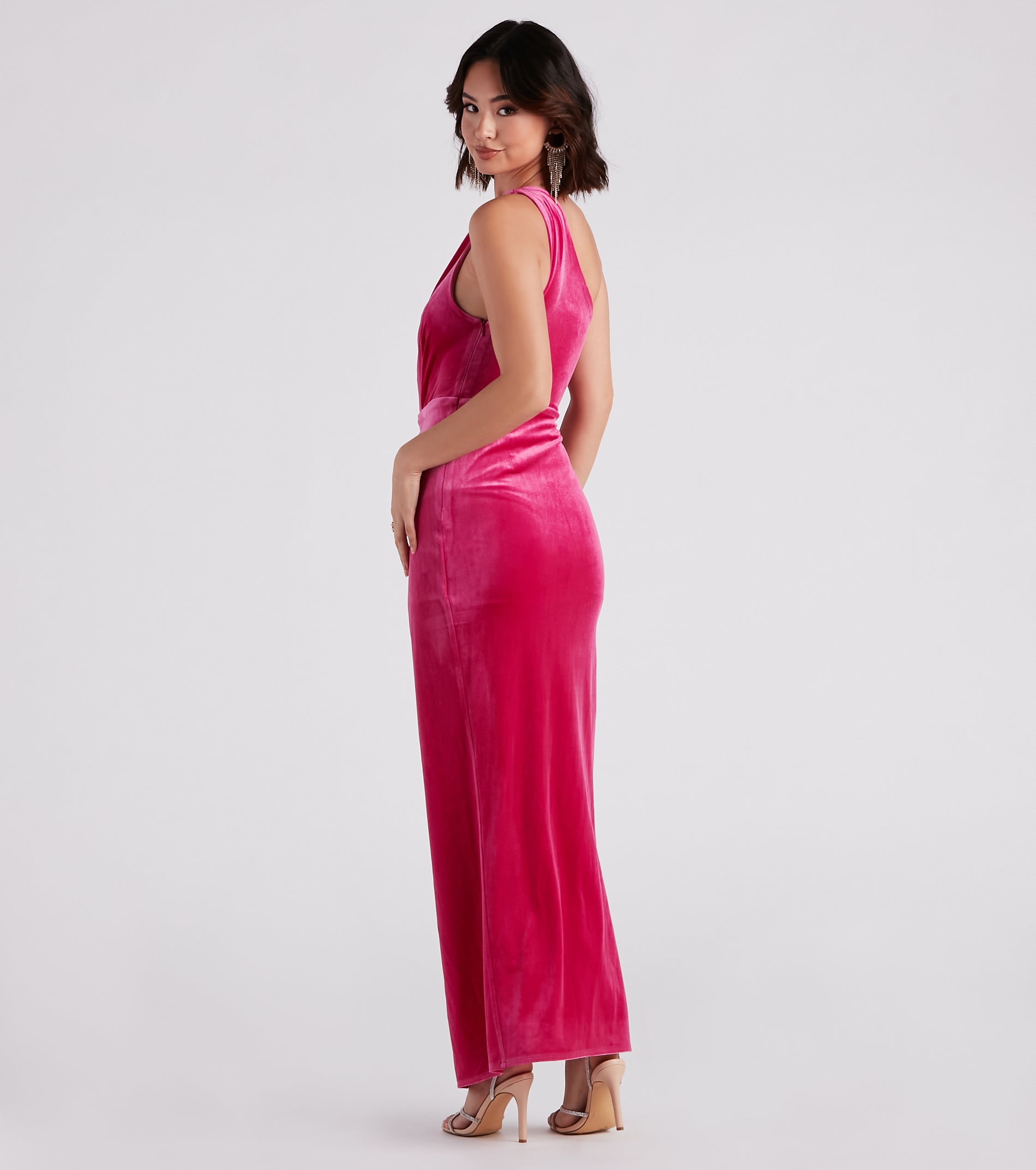 Connie Formal Velvet One-Shoulder Dress