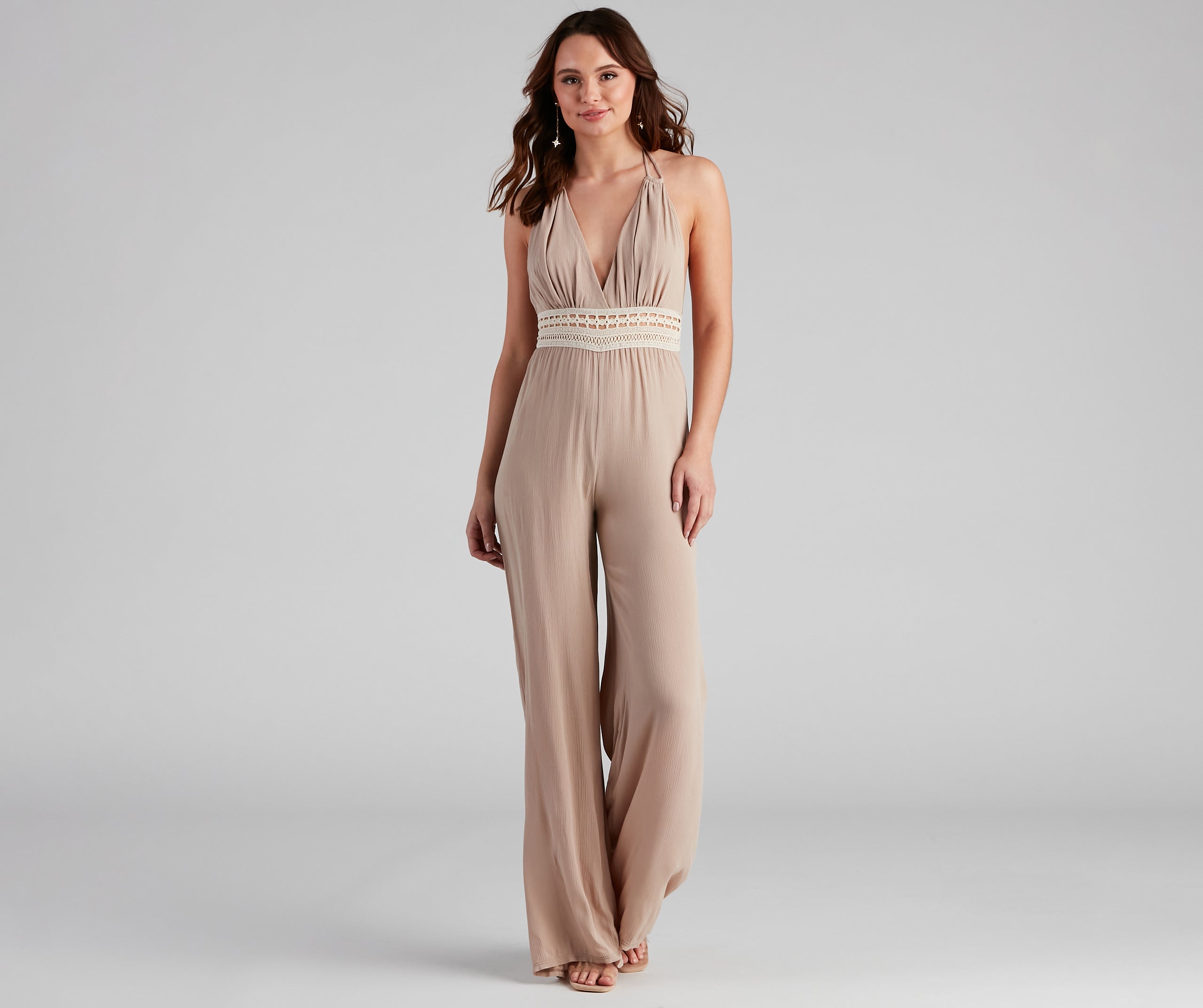 Free Spirit Crochet Waist Jumpsuit