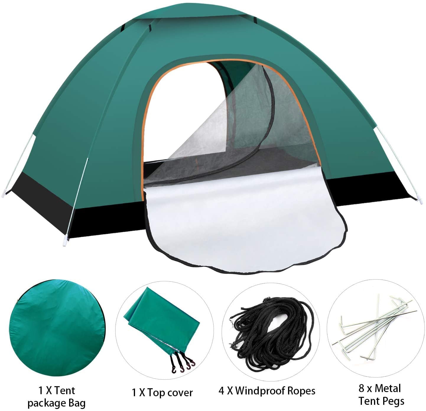 Instant Automatic pop up Camping Tent, 3-4 Persons Lightweight Tent, UV Protection, Perfect for Beach, Outdoor, Traveling, Hiking, Camping, Hunting, Fishing