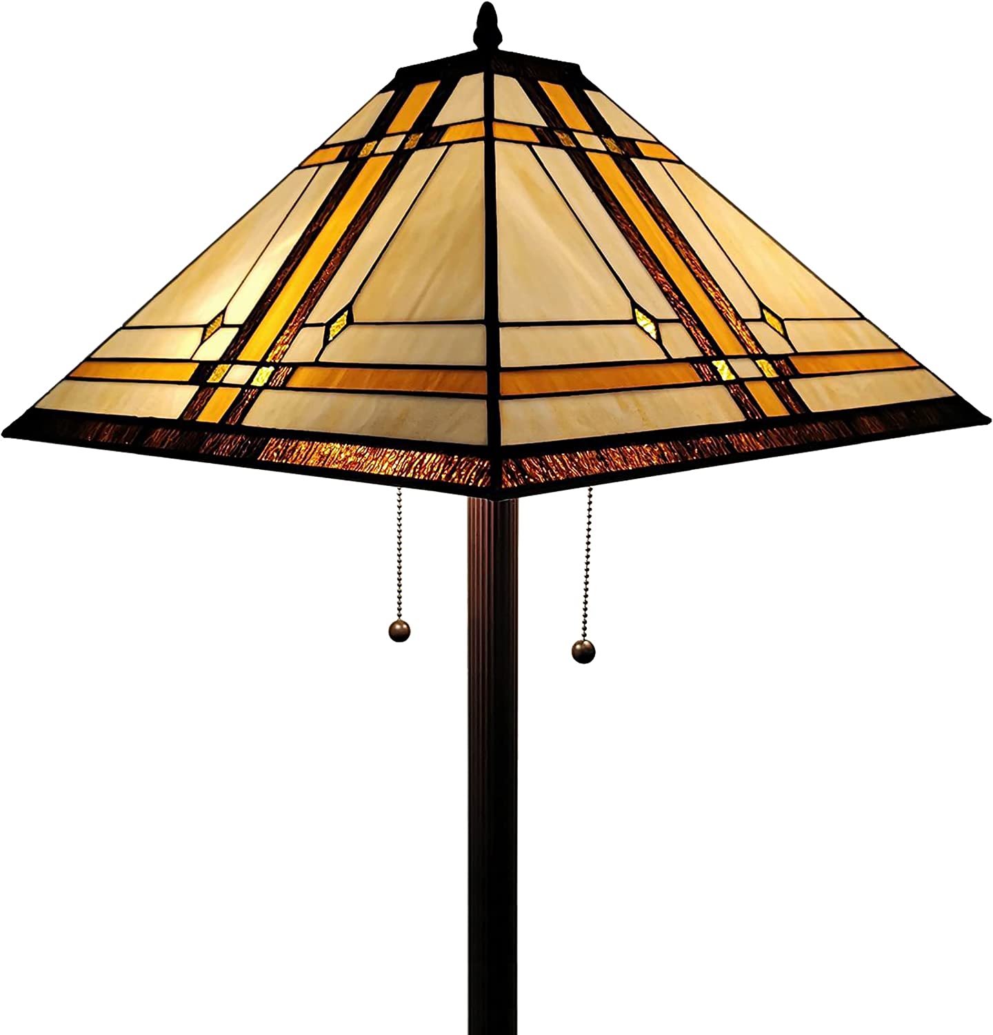 BBNBDMZ  Floor Lamp Torchiere - Vintage Standing Light Floor Lamp - 61\u201D Tall Floor Stained Glass Lamp -  Floor Lamps for Living Room