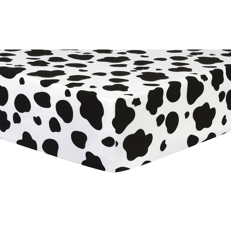 Trend Lab Cow Print Deluxe Flannel Fitted Crib Sheet