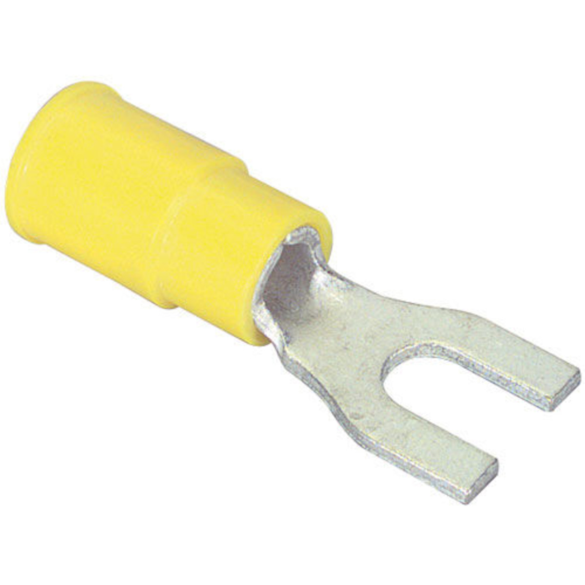 #8 (12-10) Fork Spade Lug Crimp Terminal Yellow 50 Pcs.