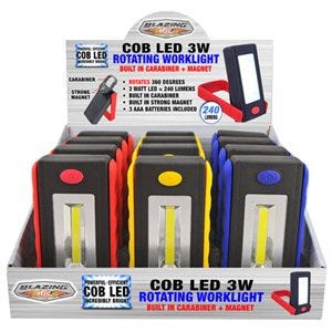COB LED Rotating Work Light 3-Watt Assorted Colors
