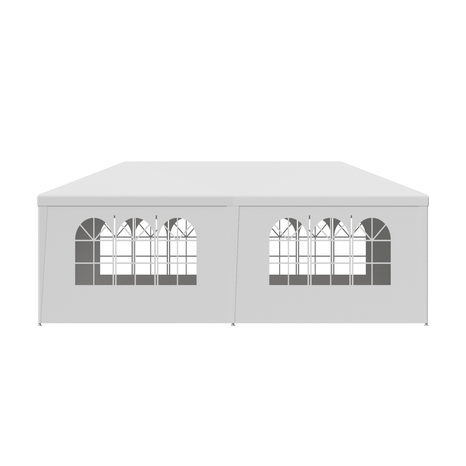ZENY Outdoor Wedding Party Tent Gazebo Canopy White 4 Walls W/Windows + 2 Solid Walls 10 x 20'