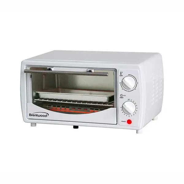 Brentwood Stainless Steel 4-Slice Toaster Oven in White