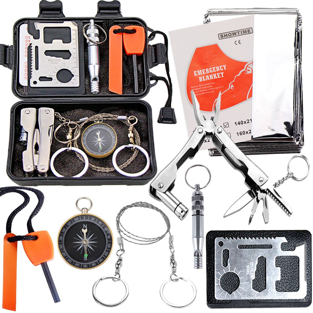EMDMAK Survival Kit Outdoor Emergency Gear Kit for Camping Hiking Travelling o..