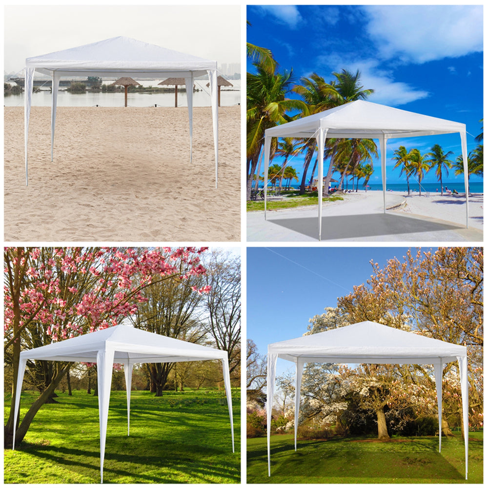 Canopy Party Tent for Outside, 10' x 10' Patio Gazebo Waterproof Tent, ZPL White Outdoor Wedding Tent(No SideWalls)