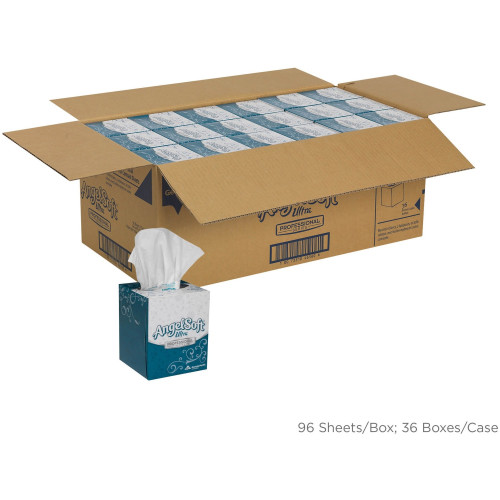 Georgia-Pacific Ultra Premium Facial Tissue， 2-Ply， White， 96 Sheets/Box， 36 Boxes/Carton (46560)