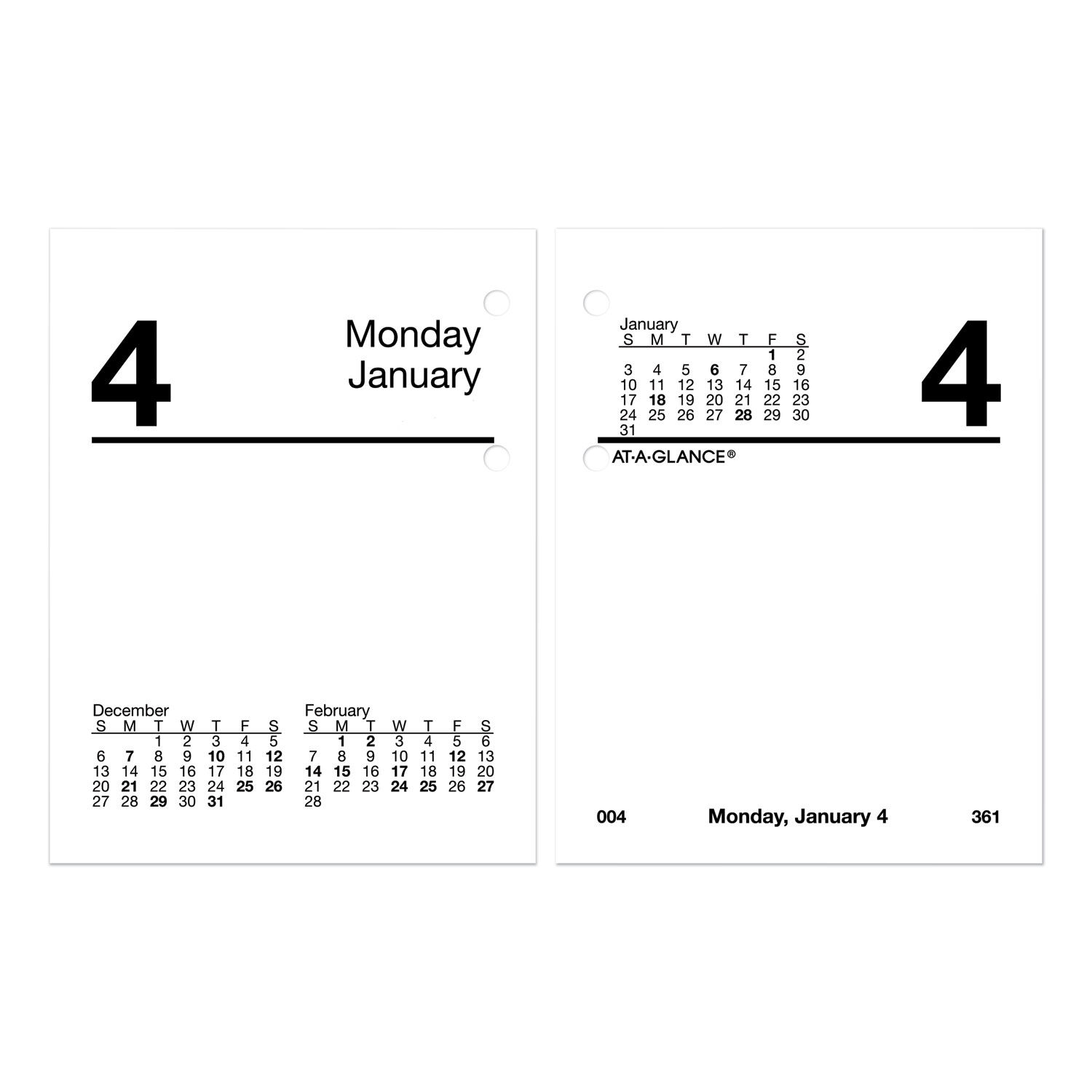 Compact Desk Calendar Refill by AT-A-GLANCEandreg; AAGE91950