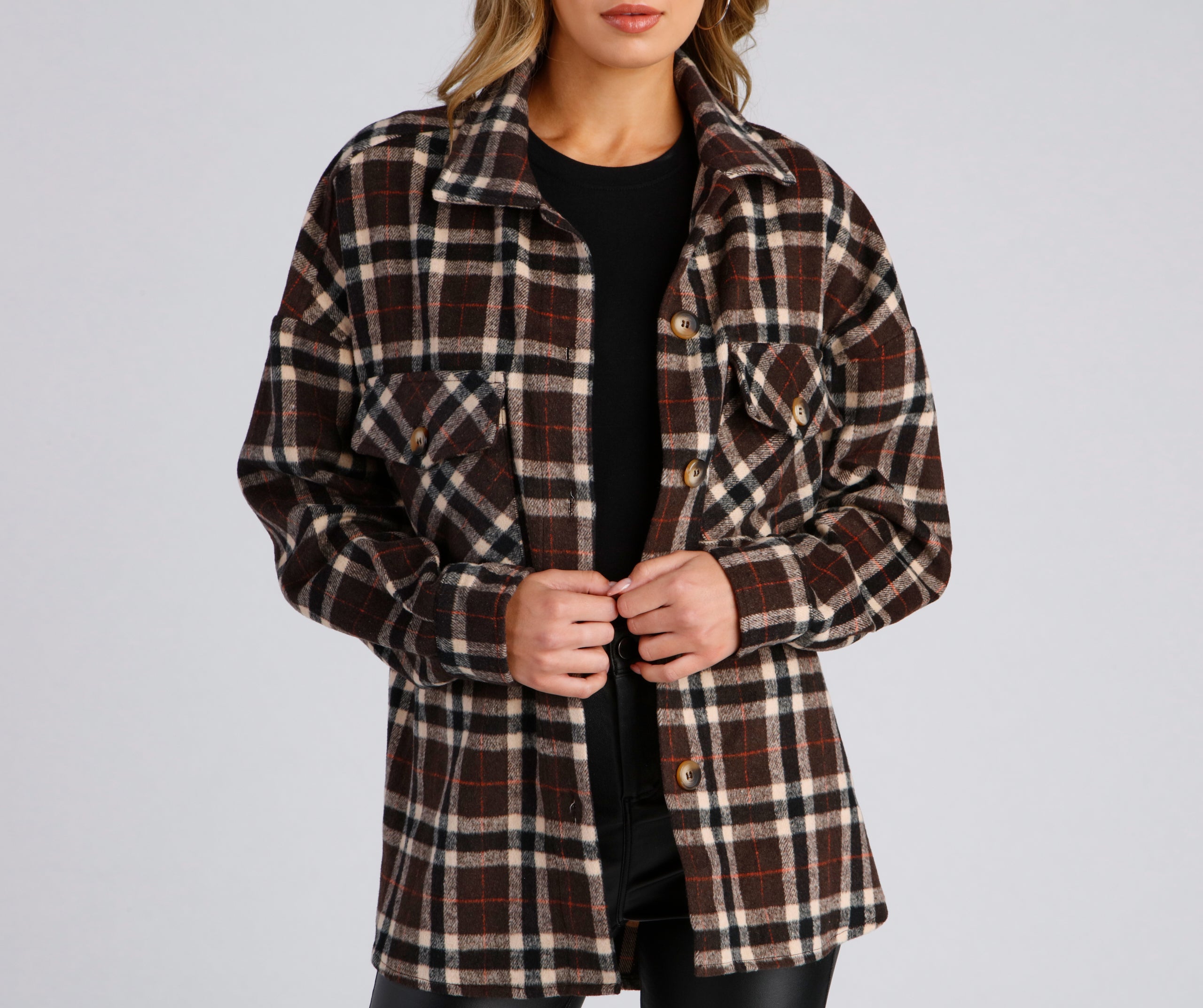 Casual Moment Plaid Shacket