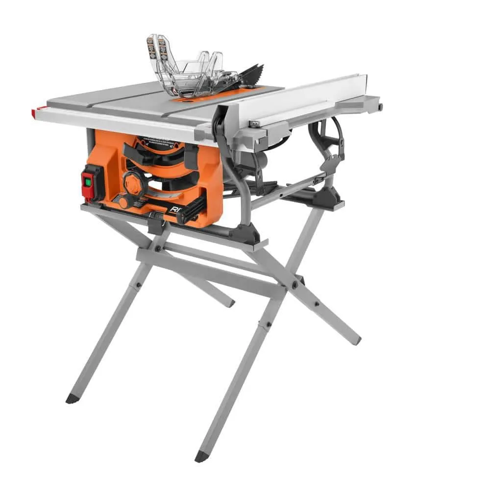 RIDGID 15 Amp 10 in. Portable  Corded Jobsite  Table Saw with Folding Stand R4518